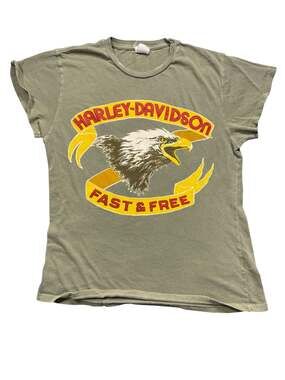 MadeWorn Olive Green T-Shirt with Yellow and Red Eagle Graphic